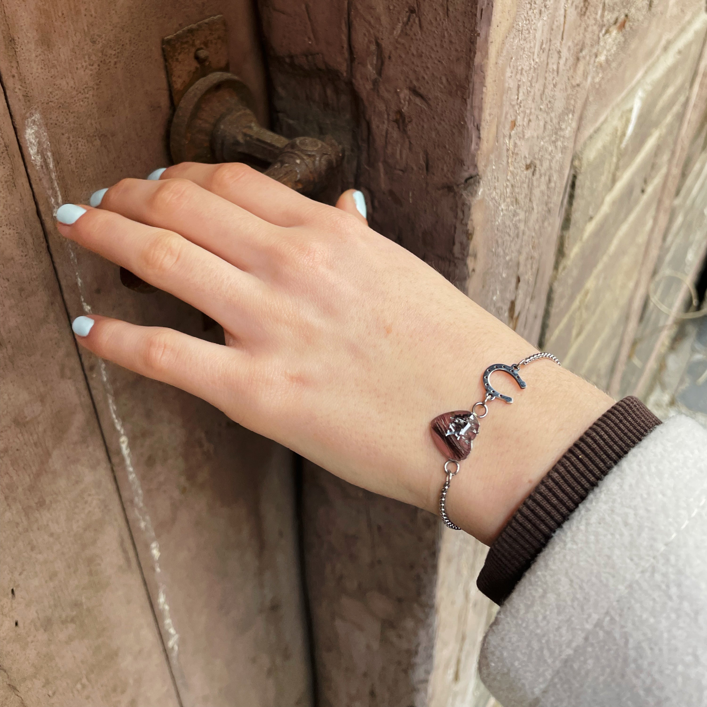 Edelstahl Armband mit Fassung & Charm