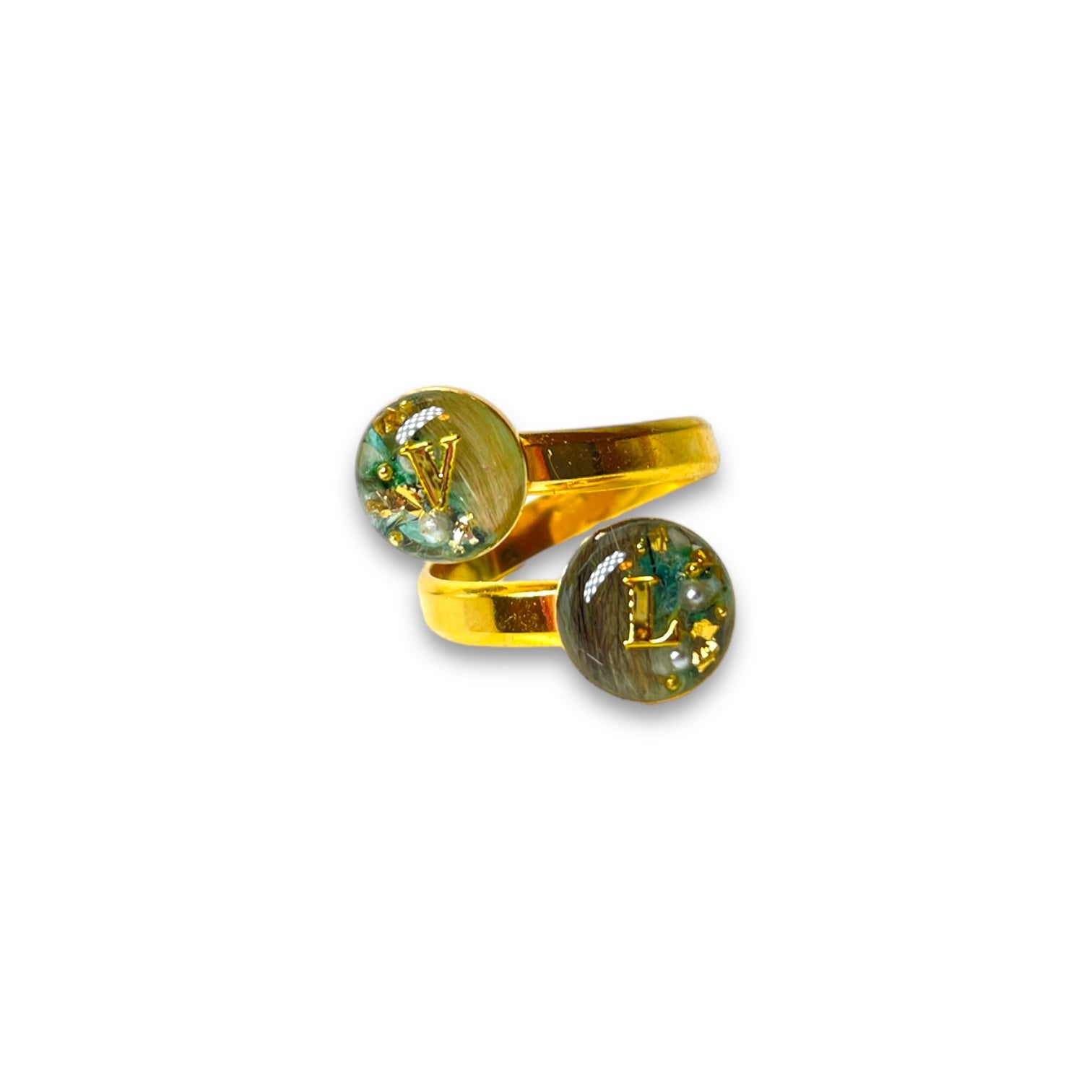 Zweifach Ring 925 Silber/ Vergoldet