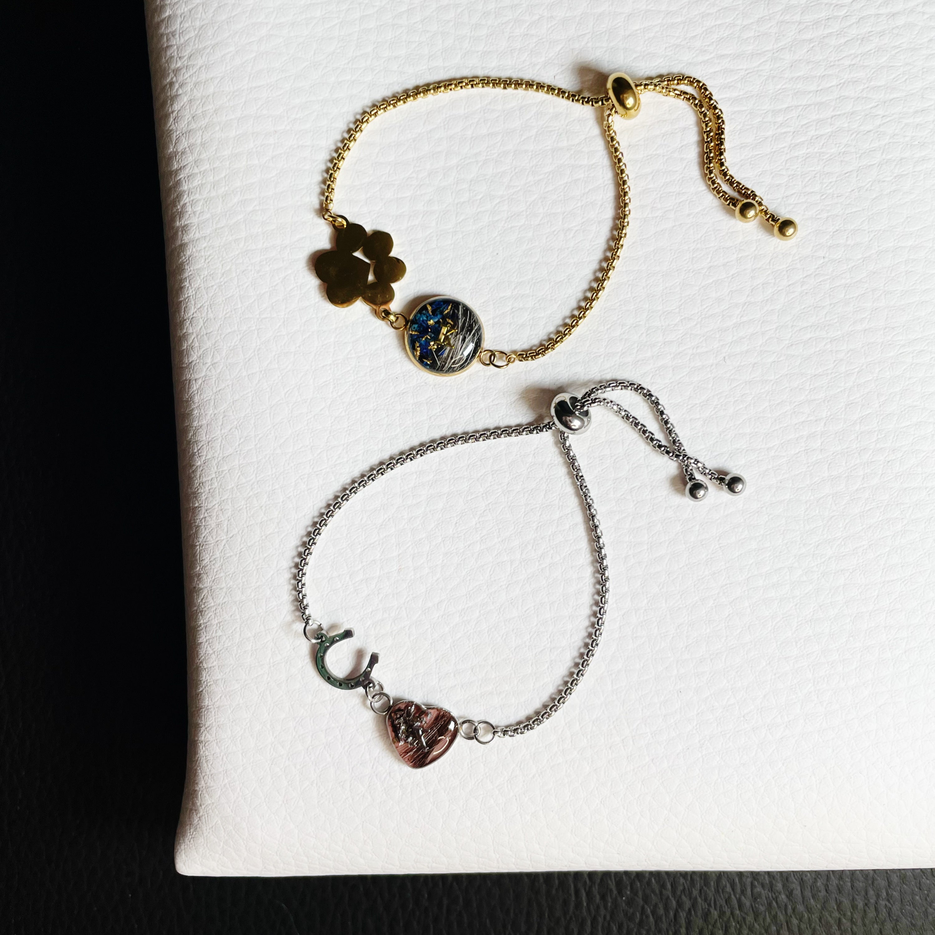Edelstahl Armband mit Fassung & Charm